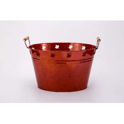 Chinese manufacturers sale red metal Oval party beverage tub