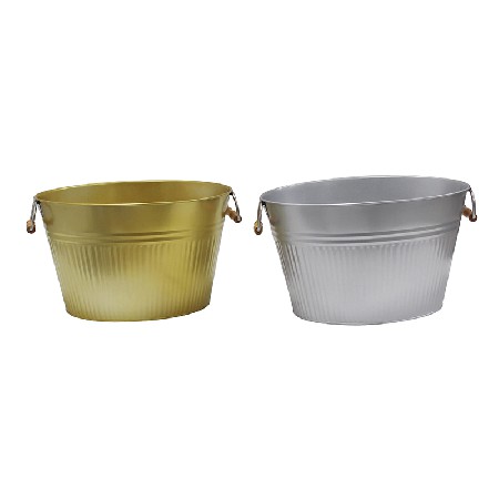 Party Galvanized tub with wooden handle