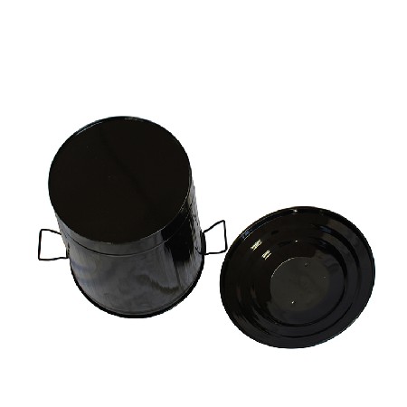 Black Large Metal Trash Can