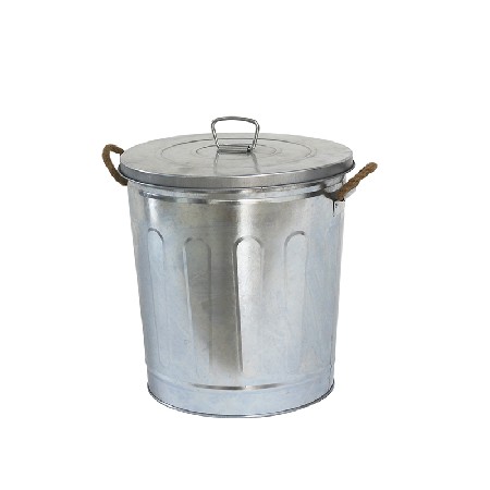 Home Hot Sale Galvanized Metal Trash Can With Lid