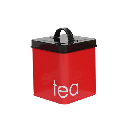 Metal square tea coffee sugar kitchen container set