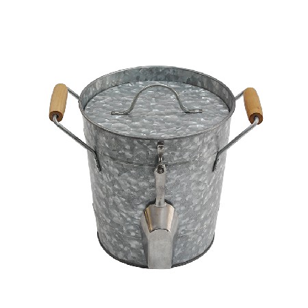 Metal Double Wall Drink Bucket With Lid And Scoop