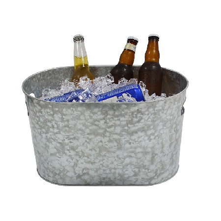 Large Silver galvanized Steel Beverage Tub Wine Chiller