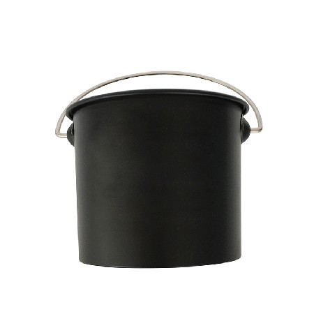 Black metal small party bucket for ice wine storage