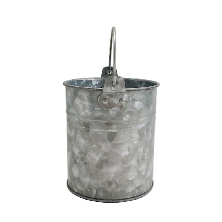 Sliver Waterproof French Style Iron Metal Galvanized Buckets