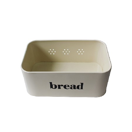 Cream White Vintage Metal Kitchen Storage Tin Canister Bread box