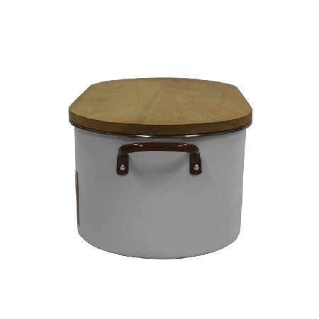 Metal Bread Bin With Bamboo Lid