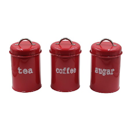 Kitchen Canister Set  3-Piece Coffee Sugar and Tea Storage Container Jars