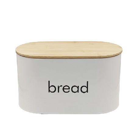 Farmhouse Home Kitchen Storage Cream metal vintage Bread Box for sale