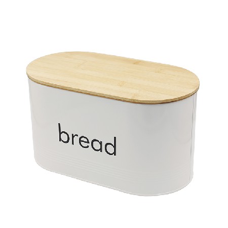 Farmhouse Home Kitchen Storage Cream metal vintage Bread Box for sale