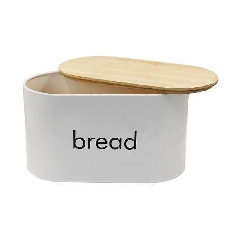 Farmhouse Home Kitchen Storage Cream metal vintage Bread Box for sale