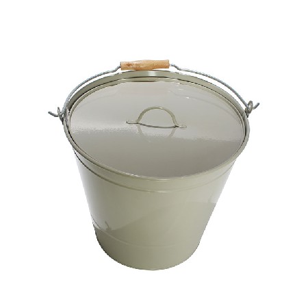 Fireside Galvanized Metal Ash Bucket With Lid