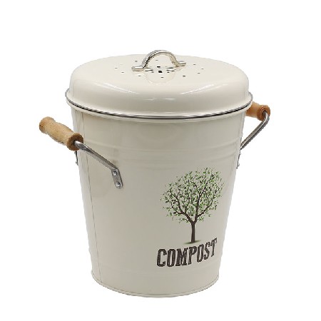 Carbon Steel Indoor Kitchen Compost Pail for Kitchen Countertop for Food Scraps