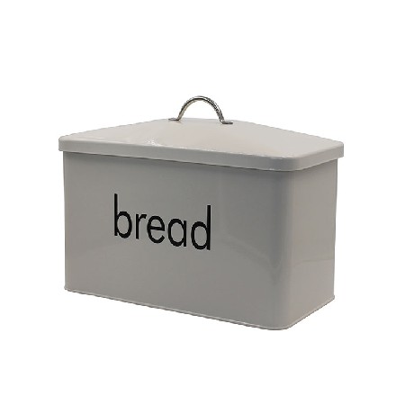 OEM ODM customized white rectangular large capacity kitchen galvanized iron bread box with iron cover