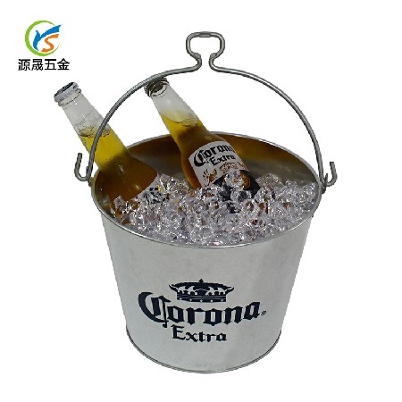 定制印刷冰桶鍍鋅鐵皮啤酒桶bucket橢圓形小號酒吧冰桶酒吧用具